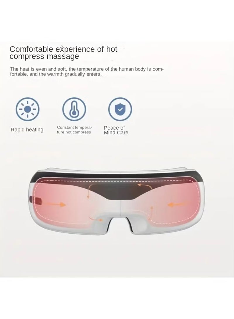 YelaJoy Beige Rechargeable Smart Eye Heating Pad - Foldable Portable Eye Massager with Vibration & 1200mAh Battery, Ideal Gift for Eye Relaxation - Image 5